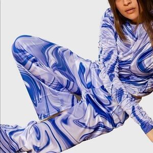 NWT Free People Hosjerg Vilma Liquid Pants Purple XS B-1179